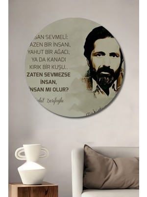 Teona Ahşap Cahit Zarifoğlu Sözleri Ahşap Mdf Dekoratif Ev/işyeri Duvar Tablo Yuvarlak Ev/işyeri Duvar Tablo