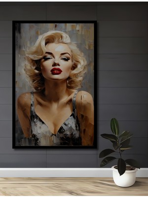Teona Ahşap Çerçeve Görünümlü Marilyn Monroe Dekoratif Ahşap Mdf Ev Duvar Tablo Dikdörtgen Ev Duvar Tablo