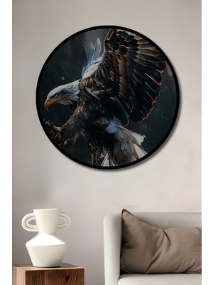 Teona Ahşap Çerçeve Görünümlü Gökyüzünün Görkemi Dekoratif Ahşap Mdf Ev Duvar Tablo Yuvarlak Ev Duvar Tablo