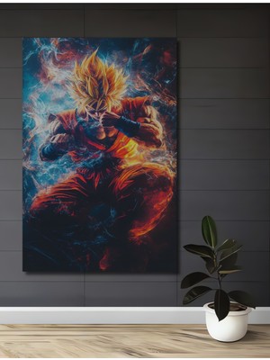 Teona Ahşap Dragon Ball Z Süper Savaşçı Dekoratif Ahşap Mdf Tablo Dikdörtgen Tablo