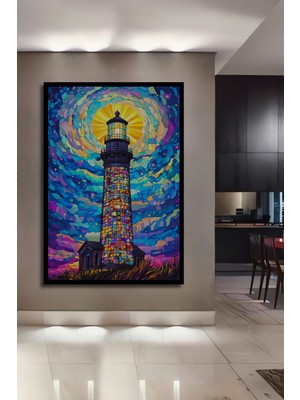 Teona Ahşap Çerçeve Görünümlü Renkli Fener Dekoratif Ahşap Mdf Ev Duvar Tablo Dikdörtgen Ev Duvar Tablo