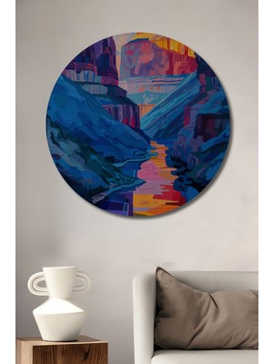 Teona Ahşap Büyülü Kanyon Manzarası Dekoratif Ahşap Mdf Ev/işyeri Duvar Tablo Yuvarlak Ev/işyeri Duvar Tablo