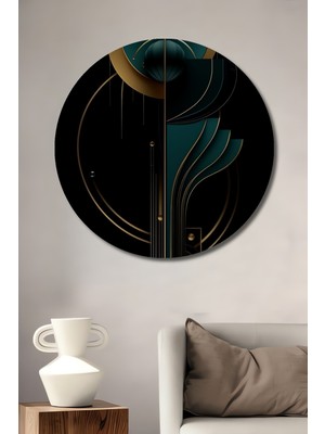 Teona Ahşap Art Deco Geometrik Ahşap Mdf Dekoratif Ev/işyeri Duvar Tablo Yuvarlak Ev/işyeri Duvar Tablo