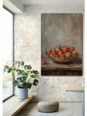 Teona Ahşap Elma Kaseli Dekoratif Ahşap Mdf Ev/işyeri Duvar Tablo Dikdörtgen Ev/işyeri Duvar Tablo