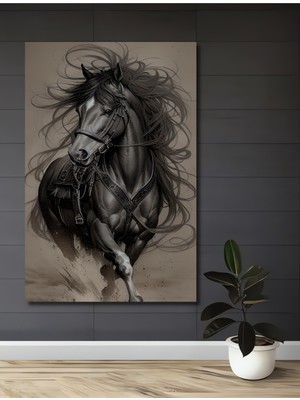 Teona Ahşap Güçlü At Dekoratif Ahşap Mdf Ev/işyeri Duvar Tablo Dikdörtgen Ev/işyeri Duvar Tablo