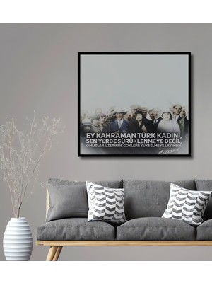 Teona Ahşap Çerçeve Görünümlü Atatürk Ilham Veren Sözler Ahşap Mdf Dekoratif Tablo Dikdörtgen Tablo
