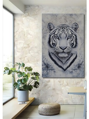 Teona Ahşap Beyaz Kaplan Ahşap Mdf Dekoratif Ev/işyeri Duvar Tablo Dikdörtgen Ev/işyeri Duvar Tablo