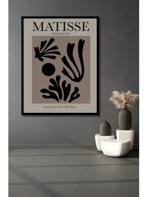 Teona Ahşap Çerçeve Görünümlü Matisse Soyut Sanat Ahşap Mdf Dekoratif Ev Duvar Tablo Dikdörtgen Ev Duvar Tablo