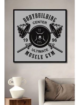 Teona Ahşap Çerçeve Görünümlü Ultimate Vücut Geliştirme Merkezi Ahşap Mdf Dekoratif Tablo Dikdörtgen Tablo