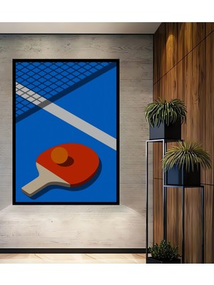 Teona Ahşap Çerçeve Görünümlü Ping Pong Renkli Ahşap Mdf Dekoratif Ev Duvar Tablo Dikdörtgen Ev Duvar Tablo