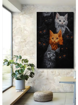 Teona Ahşap Sıra Dışı Renklerde Kedi Ahşap Mdf Dekoratif Ev/işyeri Duvar Tablo Dikdörtgen Ev/işyeri Duvar Tablo
