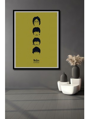 Teona Ahşap Çerçeve Görünümlü Beatles Dekoratif Ahşap Mdf Işyeri Duvar Tablo Dikdörtgen Işyeri Duvar Tablo