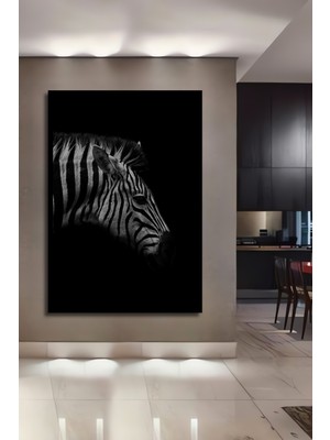 Teona Ahşap Çerçeve Görünümlü Zebra Sanatı Dekoratif Ahşap Mdf Ev Duvar Tablo Dikdörtgen Ev Duvar Tablo