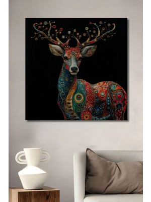 Teona Ahşap Renkli Geyik Dekoratif Ahşap Mdf Ev/işyeri Duvar Tablo Dikdörtgen Ev/işyeri Duvar Tablo