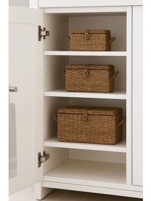 ENYAZA(2024) Hasır Dokuma 3lü Çok Amaçlı Hasır Düzenleyici/organizer/sepet/banyo Düzenleyici