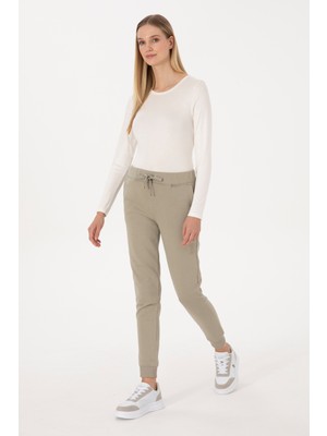 U.S. Polo Assn. Kadın Açık Haki Jogger Eşofman Altı 50307759-VR183