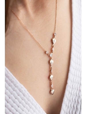 Famira 925 Ayar Gümüş Akışlı Kalp Kolye