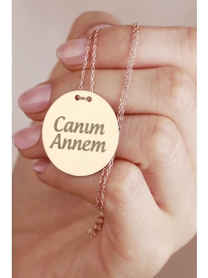 Famira 925 Ayar Gümüş Canım Annem Plaka Kolye