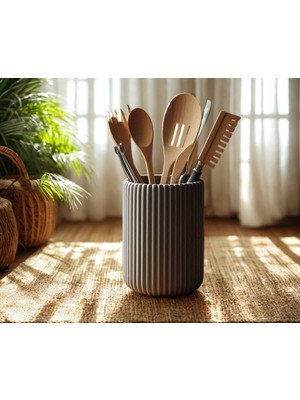 İkizler Tezgah Üstü Kaşık Bıçak Tezgah Standı - Mutfak Organizer Düzenleyici