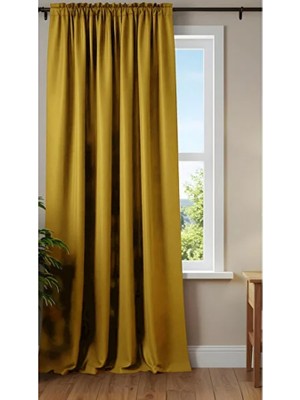 Daphne Hardal Sarısı Kornişli Blackout Karartms Saten Perde Enxboy