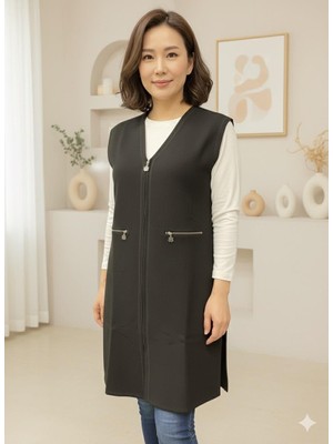 Mutlu City Kadın Orta Yaş ve Üzeri Yüksek Kalite Fermuarlı Anne Yelek 1176
