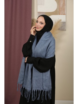 Mim Eşarp ve Şal Çift Taraflı Düz Renk Kışlık Omuz Şalı