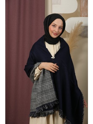 Mim Eşarp ve Şal Çift Taraflı Ekose Kışlık Omuz Şalı