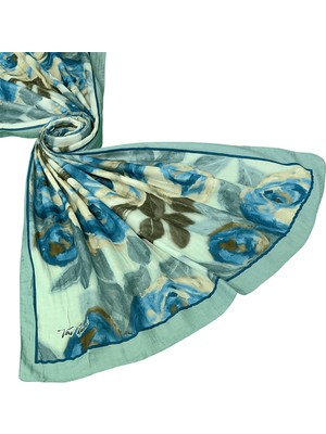 Mim Eşarp ve Şal Vav Ipek Bambu Kraş Pamuk Şal – Gül Desenli, Yumuşak ve Nefes Alabilen Şal