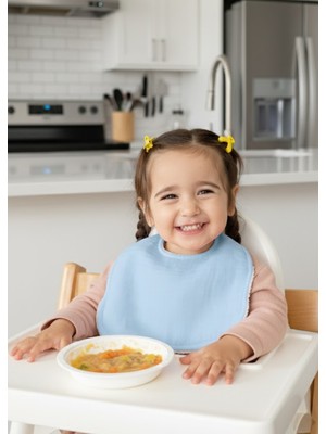 Joyous Mom & Kids Pamuklu Sıvı Geçirmez Mama Önlüğü Bürümcük-Havlu Çift Yönlü Kullanım Önlük