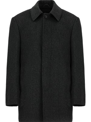 Abdullah Kiğılı Yünlü Desenli Klasik Kaban