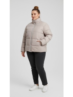 Symirna Kadın Şişme Mont Silikon Elyaflı Su Itici Kumaş