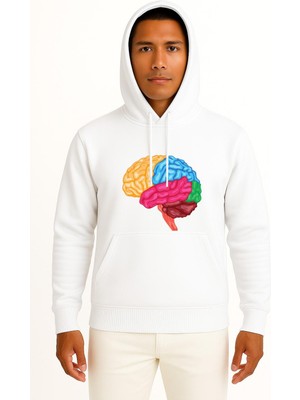 Bahriyeli Collection Kapüşonlu Human Brain Anatomy Göğüs Tasarımlı Unisex Sweatshirt