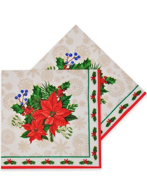 Party Country Yılbaşı Peçete Çiçek Motifli 33X33 16LI