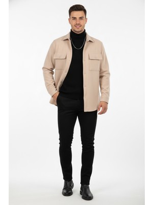 Deepsea Dar Kesim Cepleri Kapaklı Çıtçıtlı Ince Kaşe Ceket Mont 2500559