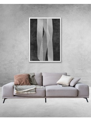 Fuart.Co Siyah Beyaz Akış Dijital Baskı Poster (Çerçevesiz) MOFU