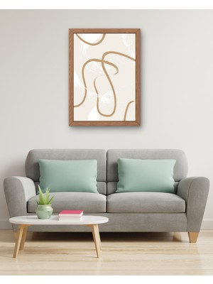 Fuart.Co Krem Beyaz Çizgiler Dijital Baskı Poster (Çerçevesiz) MOFU