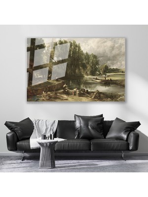 Artarilion Cam Yatay Duvar Tablosu Cam Vintage Kirsal M Anzarasi4 Ev Ofis Salon Modern Duvar Tablosu