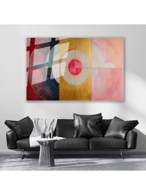 Artarilion Cam Yatay Duvar Tablosu Cam Geometrik Sekiller6 Ev Ofis Salon Modern Duvar Tablosu