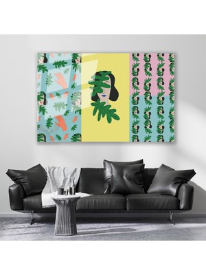 Artarilion Cam Yatay Duvar Tablosu Cam Matisse Sanati Soyut Yapraklar Ev Ofis Salon Modern Duvar Tablosu