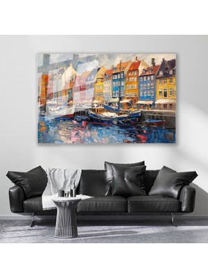 Artarilion Cam Yatay Duvar Tablosu Cam Avrupa Sehir Manzarasi Ev Ofis Salon Modern Duvar Tablosu