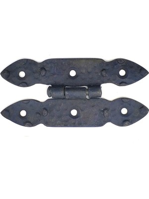 Antika Tarz Dekoratif Pirinç Düğmeli Menteşe  117X57 Mm, Oksit