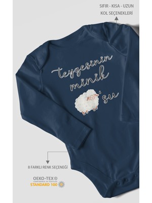 Teyzesinin Minik Kuzusu Baskılı Bebek Zıbını – Çıtçıtlı Body 8 Renk | %100 Pamuk Uzun Kol