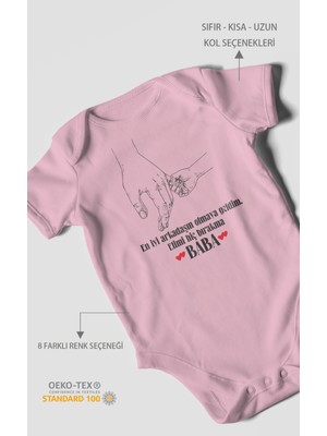 Morivo Kids Babaya Özel Baskılı Bebek Zıbını – Çıtçıtlı Body 8 Renk | %100 Pamuk Kısa Kol