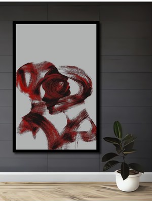 Teona Ahşap Çerçeve Görünümlü Tutku Soyut Sanat Dekoratif Ahşap Mdf Ev Duvar Tablo Dikdörtgen Ev Duvar Tablo