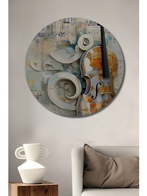 Teona Ahşap Keman Soyut Sanat Ahşap Mdf Dekoratif Ev/işyeri Duvar Tablo Yuvarlak Ev/işyeri Duvar Tablo