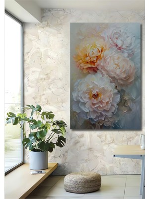 Teona Ahşap Romantik Şakayık Çiçeği Ahşap Mdf Dekoratif Ev/işyeri Duvar Tablo Dikdörtgen Ev/işyeri Duvar Tablo
