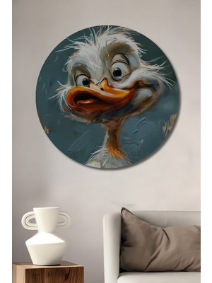 Teona Ahşap Sevimli Ördek Karikatür Ahşap Mdf Dekoratif Ev/işyeri Duvar Tablo Yuvarlak Ev/işyeri Duvar Tablo