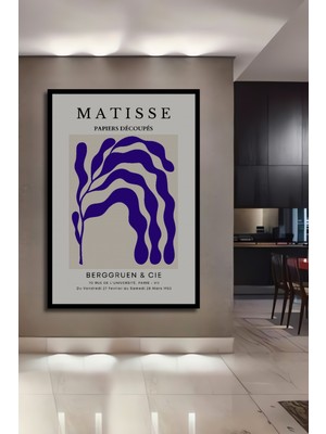 Teona Ahşap Çerçeve Görünümlü Matisse Soyut Sanat Ahşap Mdf Dekoratif Ev Duvar Tablo Dikdörtgen Ev Duvar Tablo