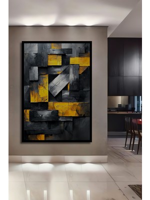 Teona Ahşap Çerçeve Görünümlü Endüstriyel Şıklık Dekoratif Ahşap Mdf Ev Duvar Tablo Dikdörtgen Ev Duvar Tablo