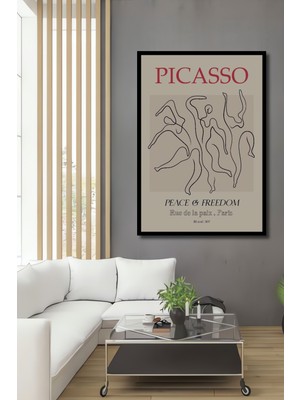 Teona Ahşap Çerçeve Görünümlü Picasso Soyut Sanat Ahşap Mdf Dekoratif Ev Duvar Tablo Dikdörtgen Ev Duvar Tablo